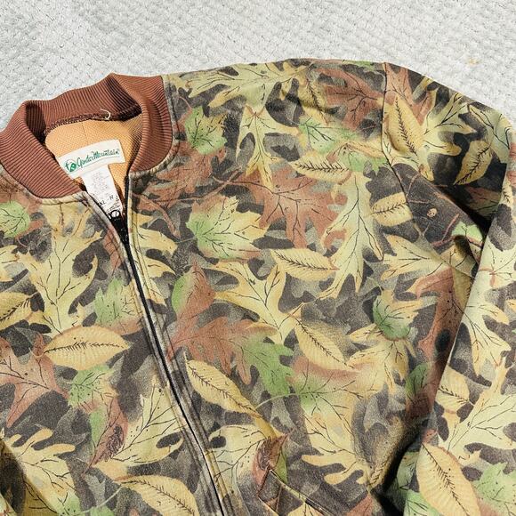 Vintage Gander Mtn Camo Leaf Retro Fullzip Bomber Jacket Mens 2XL - Picture 3 of 6